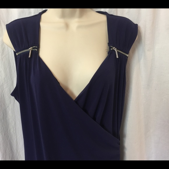 MICHAEL Michael Kors Dresses & Skirts - MICHAEL KORS 12 Navy Blue Bodycon gathered dress